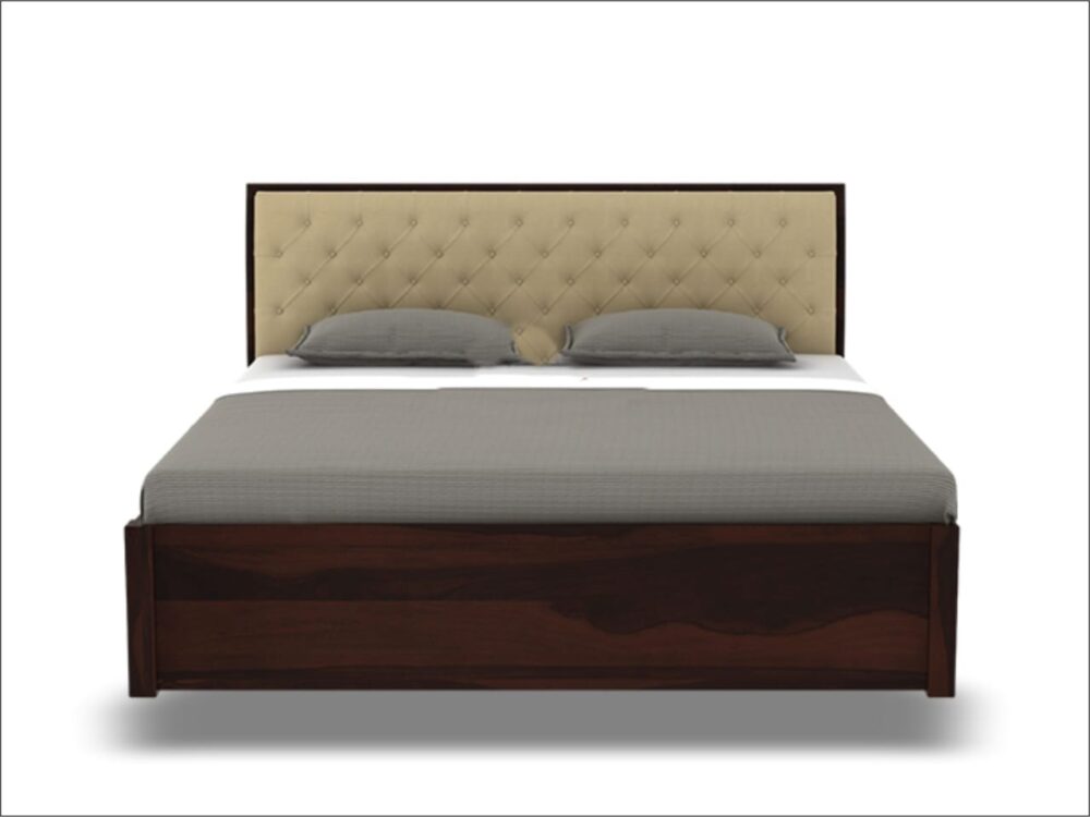 Elegant Sleep : Wooden Bed with Side Tables - Image 2