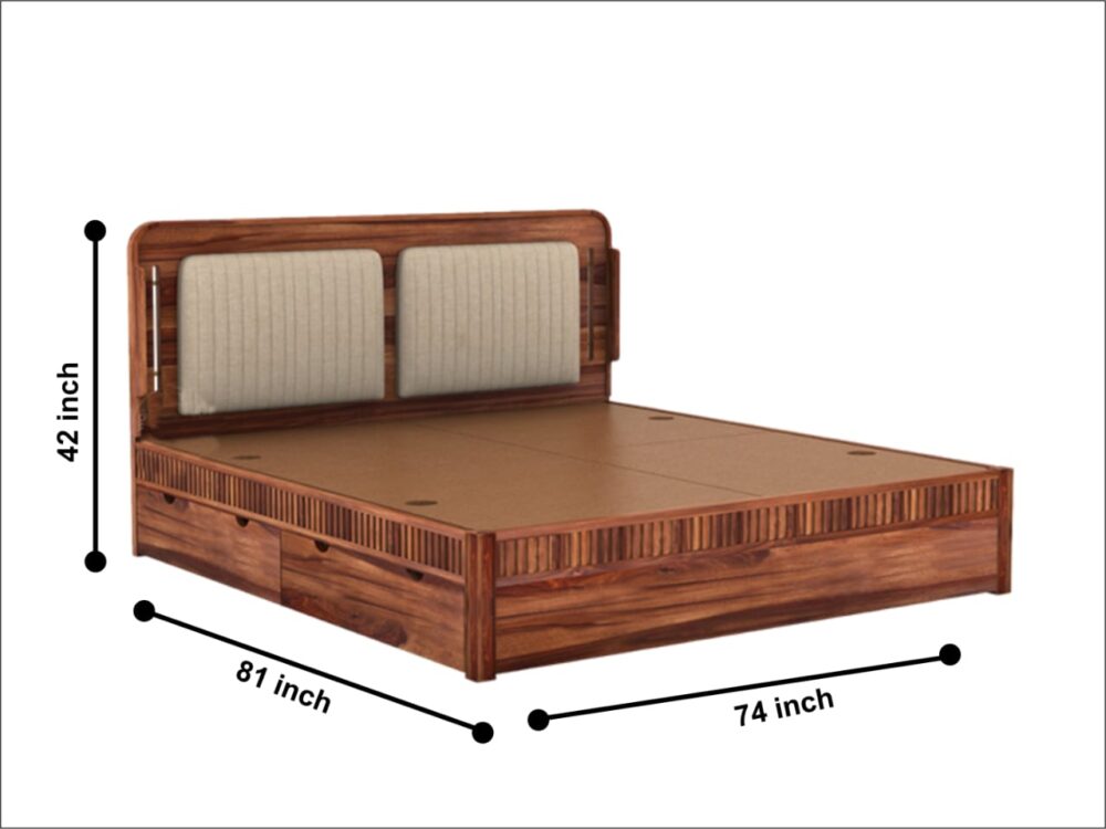 Wooden Bed with Two Drawers - Image 5