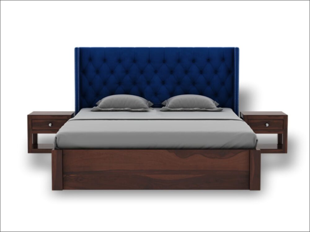 Contemporary Bed with Upholstered Headboard - Image 3