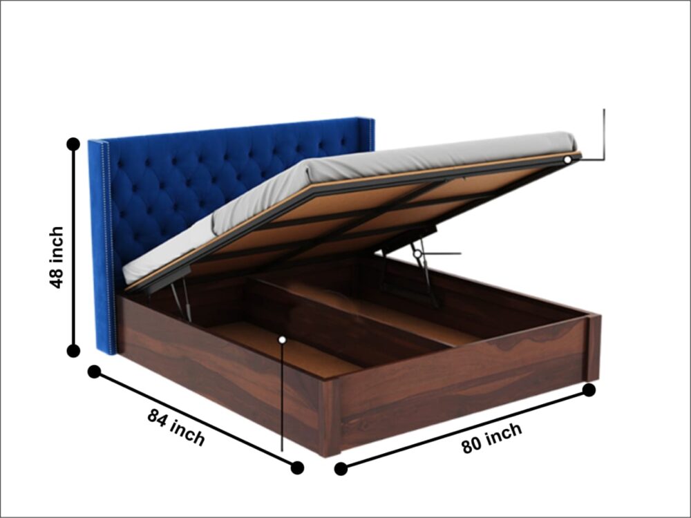 Contemporary Bed with Upholstered Headboard - Image 2